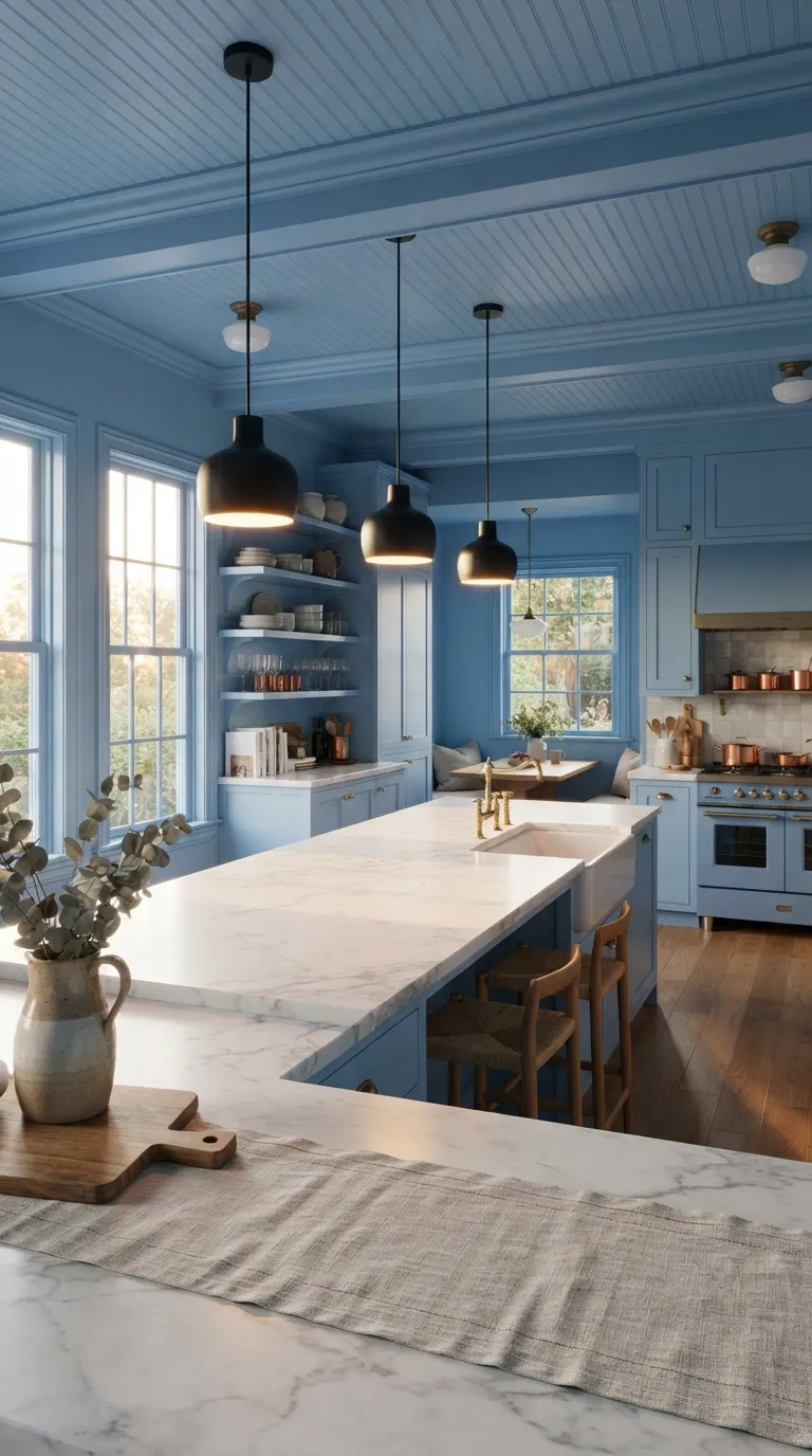 Color Drenching Kitchen Take the Color Onto the Ceiling