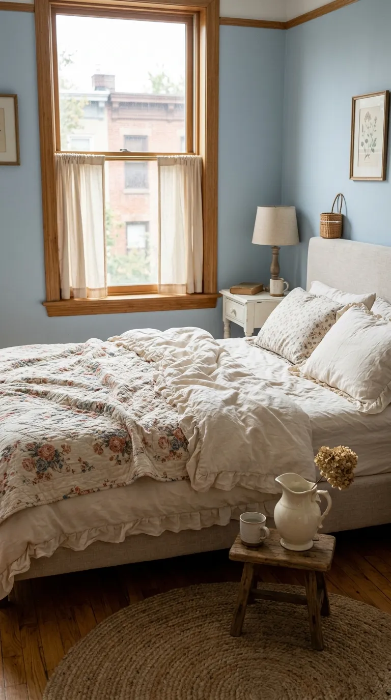 cottagecore apartment decor ideas Ruffled Bedding