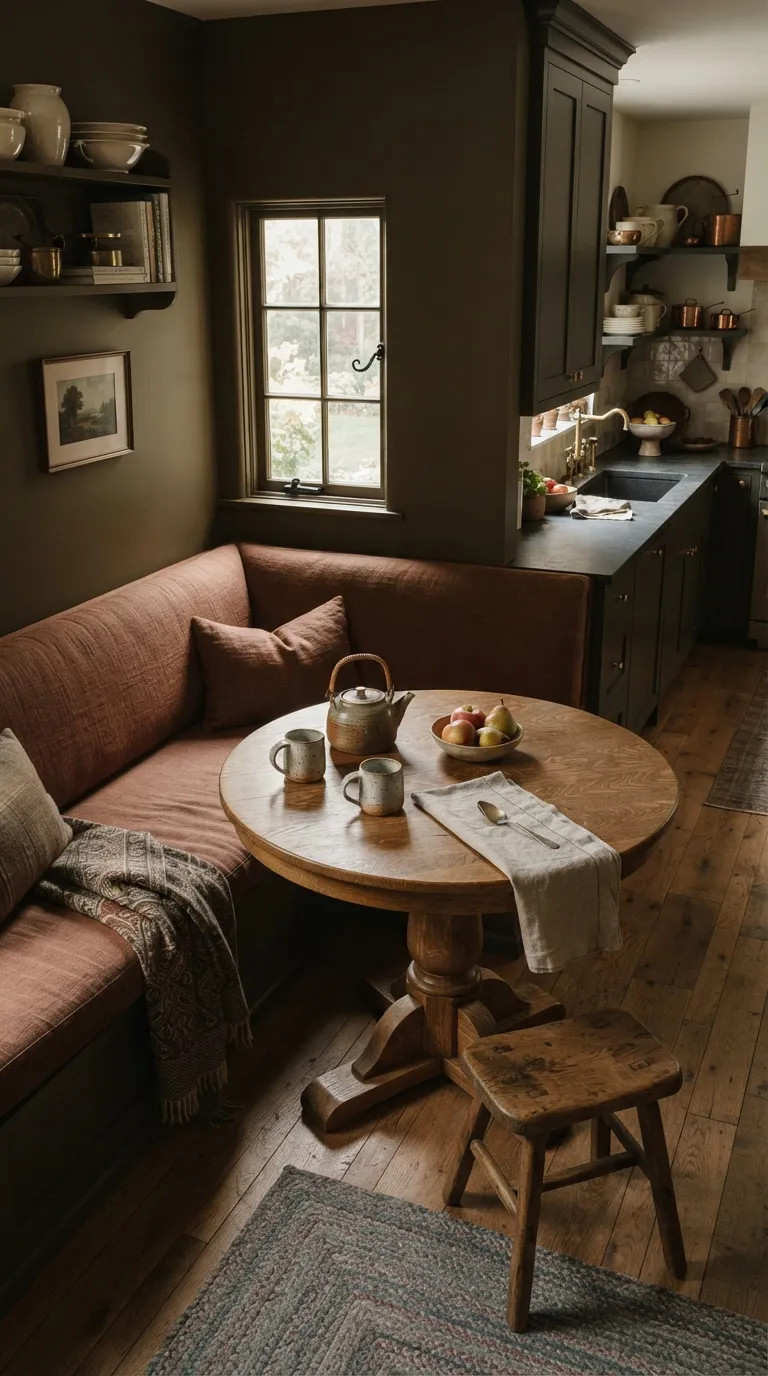 Dark Cottagecore Kitchen Moody Breakfast Nook