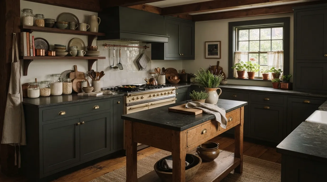 Dark Cottagecore Kitchen