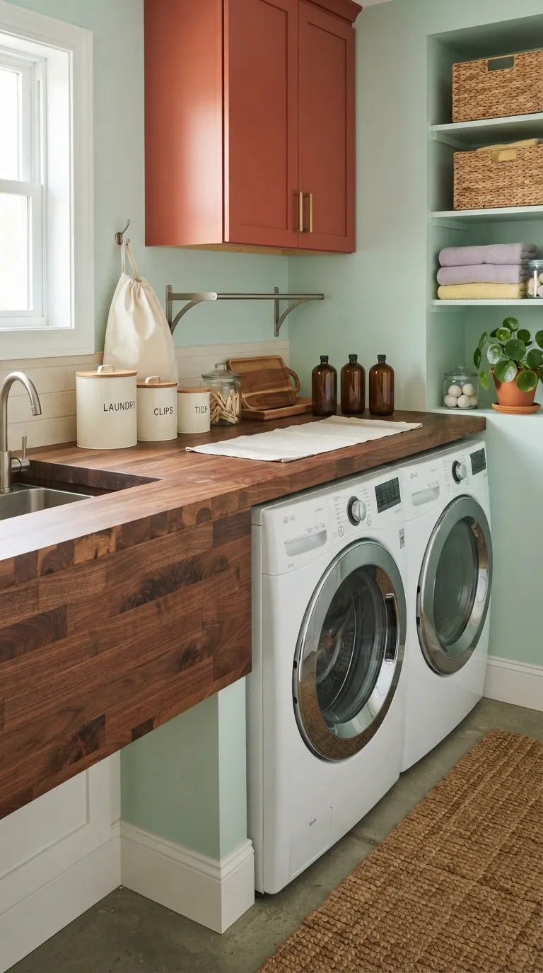 DIY laundry room countertop ideas Butcher Block Beauty