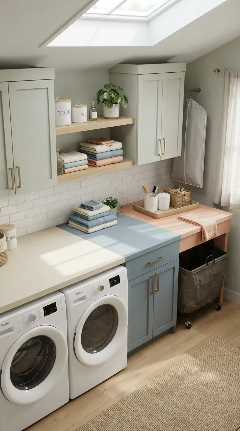 DIY laundry room countertop ideas Color Block Counter