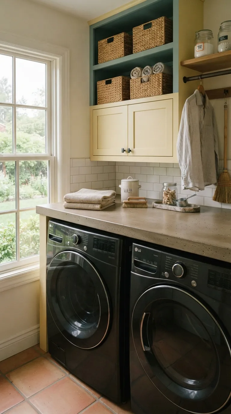 DIY laundry room countertop ideas Concrete Counter Style