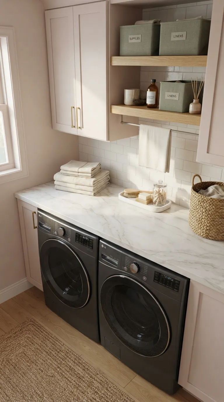 DIY laundry room countertop ideas Faux Marble Finish
