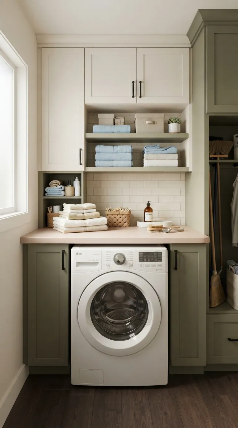 DIY laundry room countertop ideas Folding Counter Nook