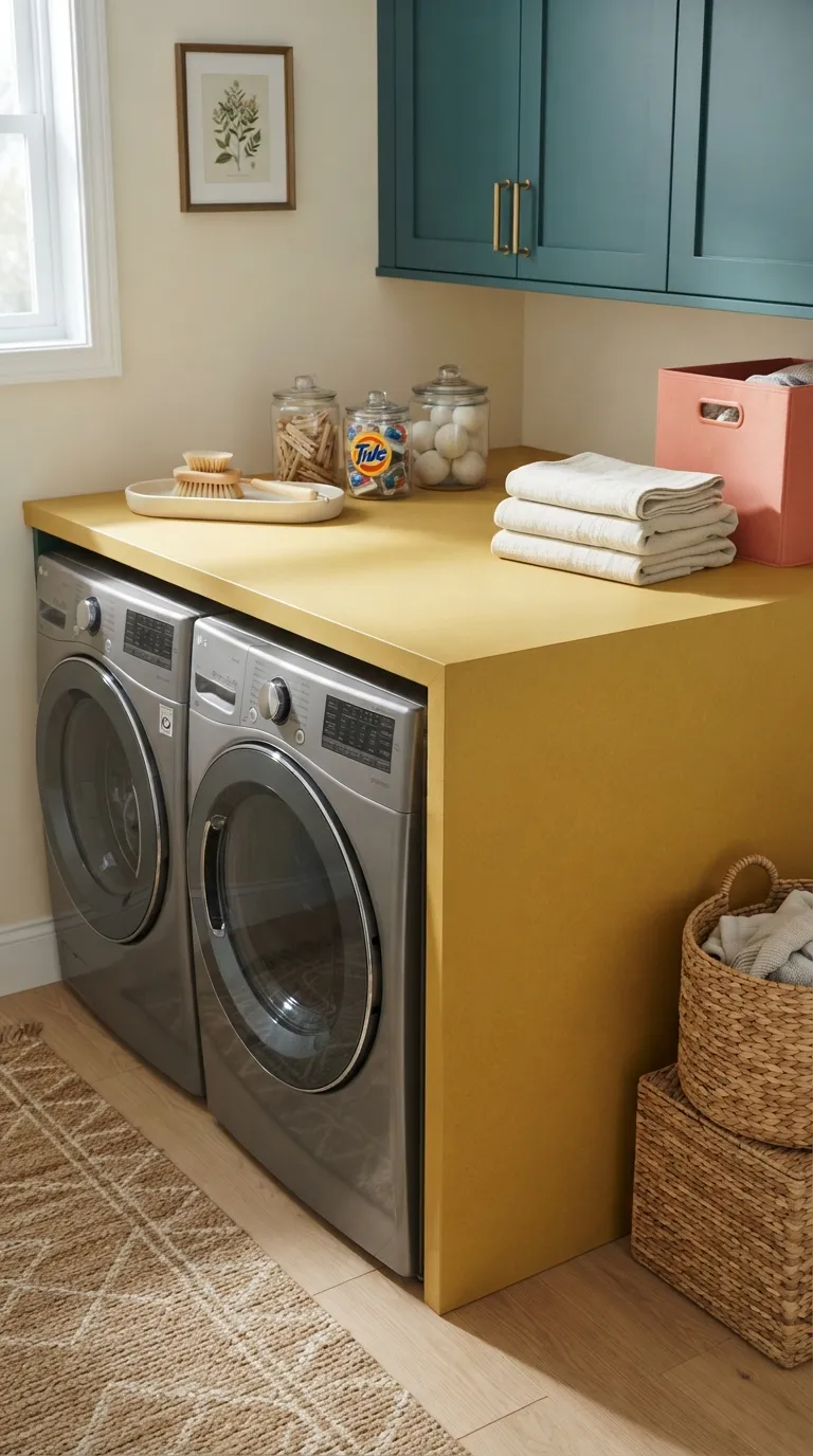 DIY laundry room countertop ideas Laminate Color Pop