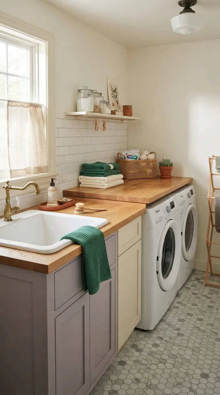 DIY laundry room countertop ideas Sink-Side Counter