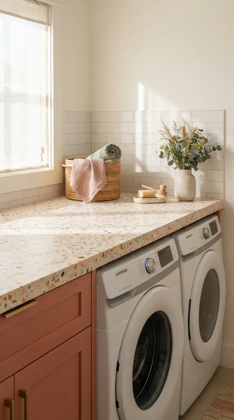 DIY laundry room countertop ideas Terrazzo Style Top