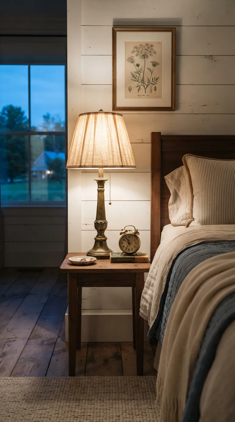 farmhouse guest room decorating ideas Antique-Style Lighting