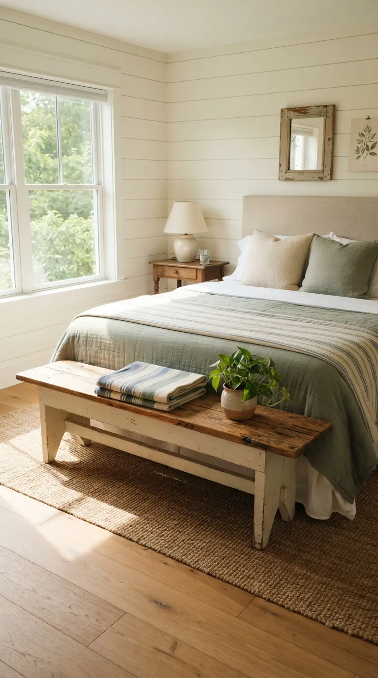 farmhouse guest room decorating ideas Farmhouse Bench