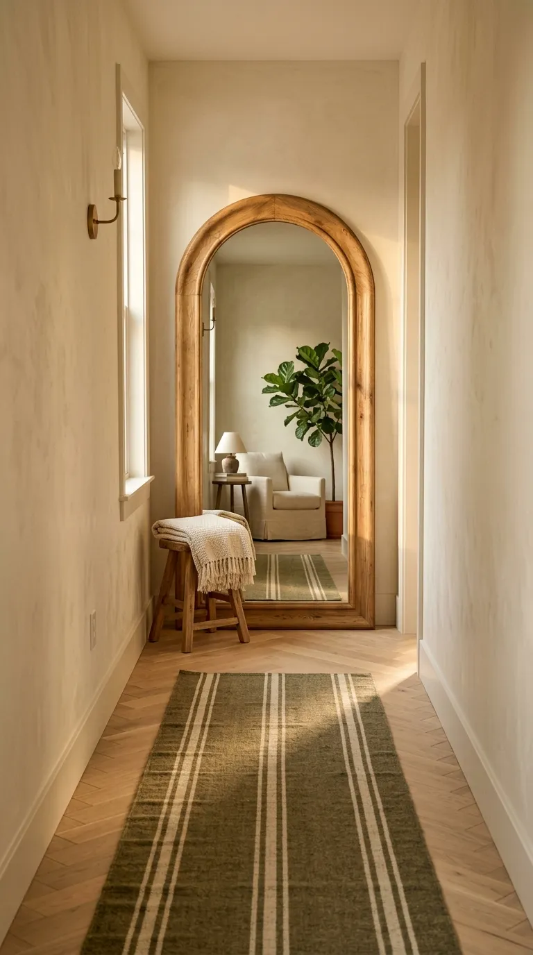 farmhouse hallway decor ideas Arched Entry Mirror