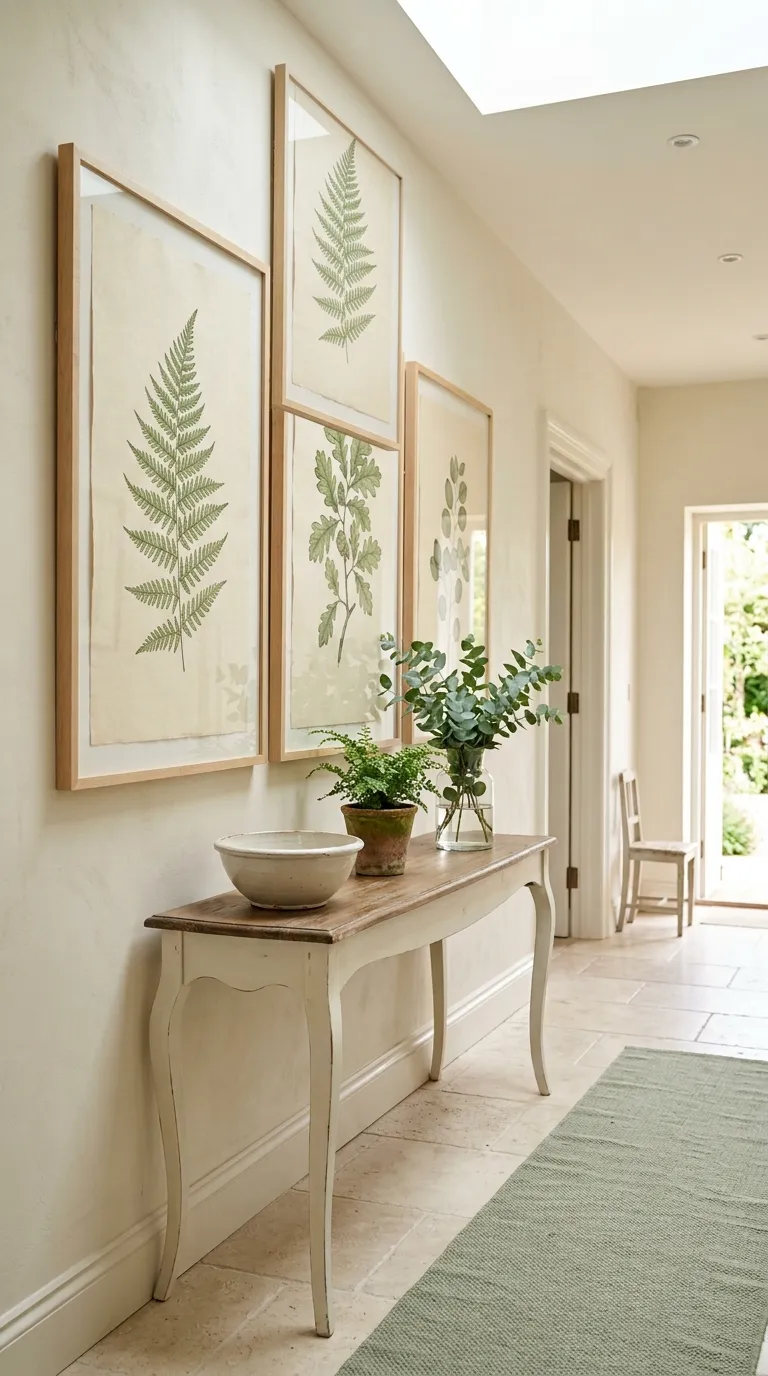 farmhouse hallway decor ideas Simple Botanical Prints