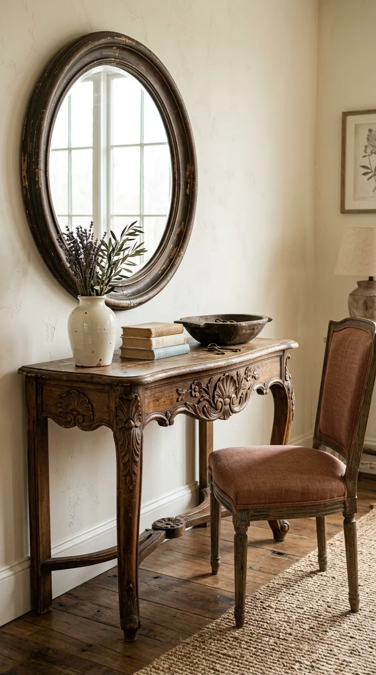 French country vintage decor ideas Carved Wood Accents