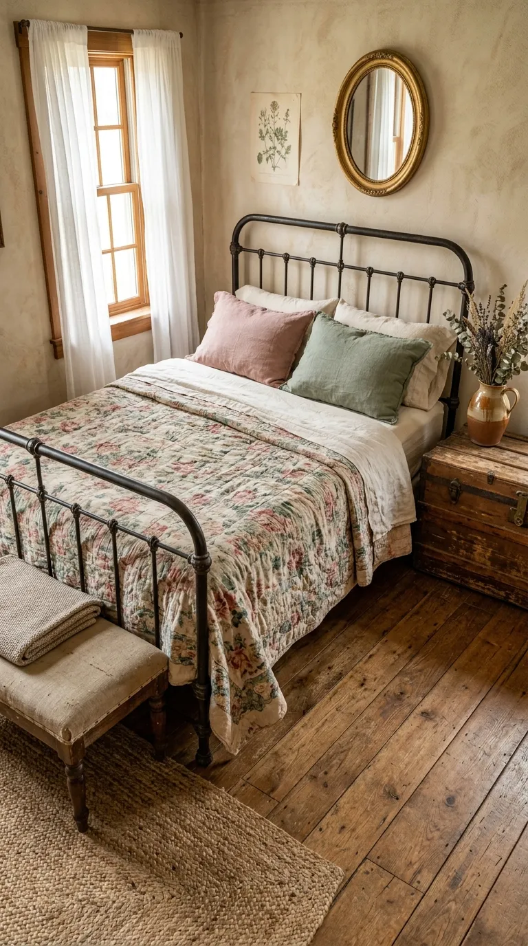 French country vintage decor ideas Faded Floral Textiles