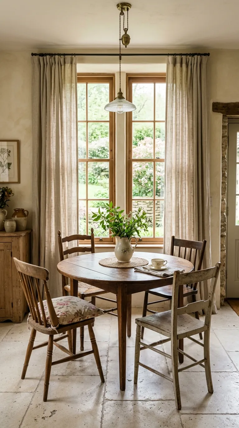 French country vintage decor ideas Farmhouse Linen Curtains
