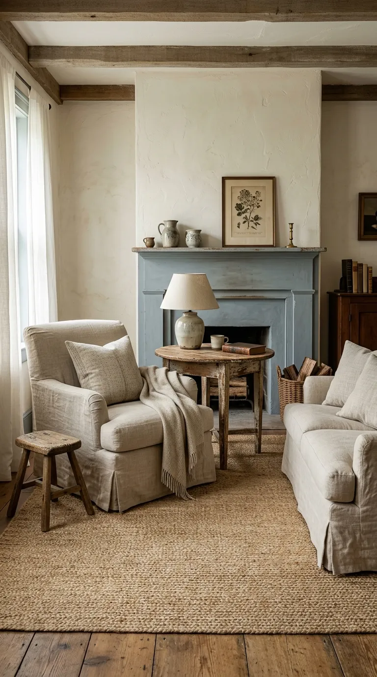 French country vintage decor ideas Linen Slipcovered Seating