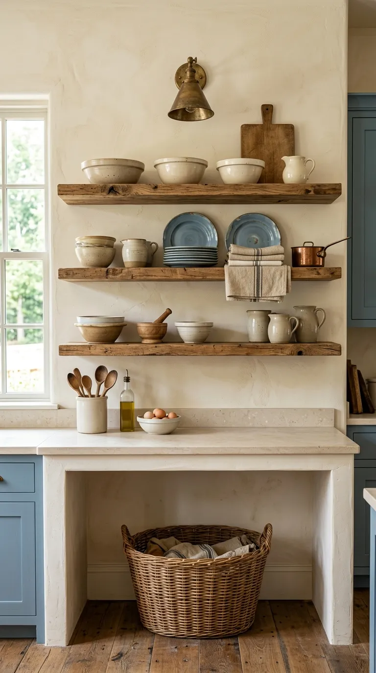 French country vintage decor ideas Rustic Open Shelving