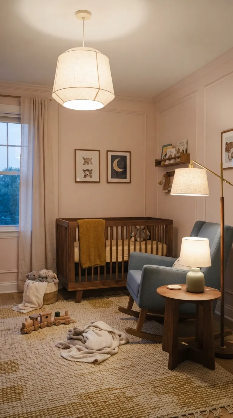 gender neutral nursery decor ideas Layered Lighting Plan