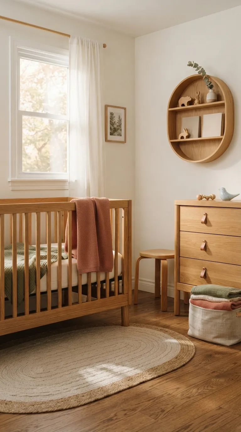 gender neutral nursery decor ideas Natural Wood Details