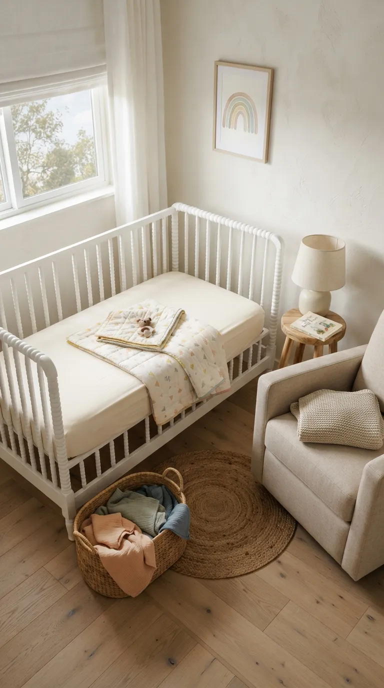 gender neutral nursery decor ideas Pastel Layered Bedding
