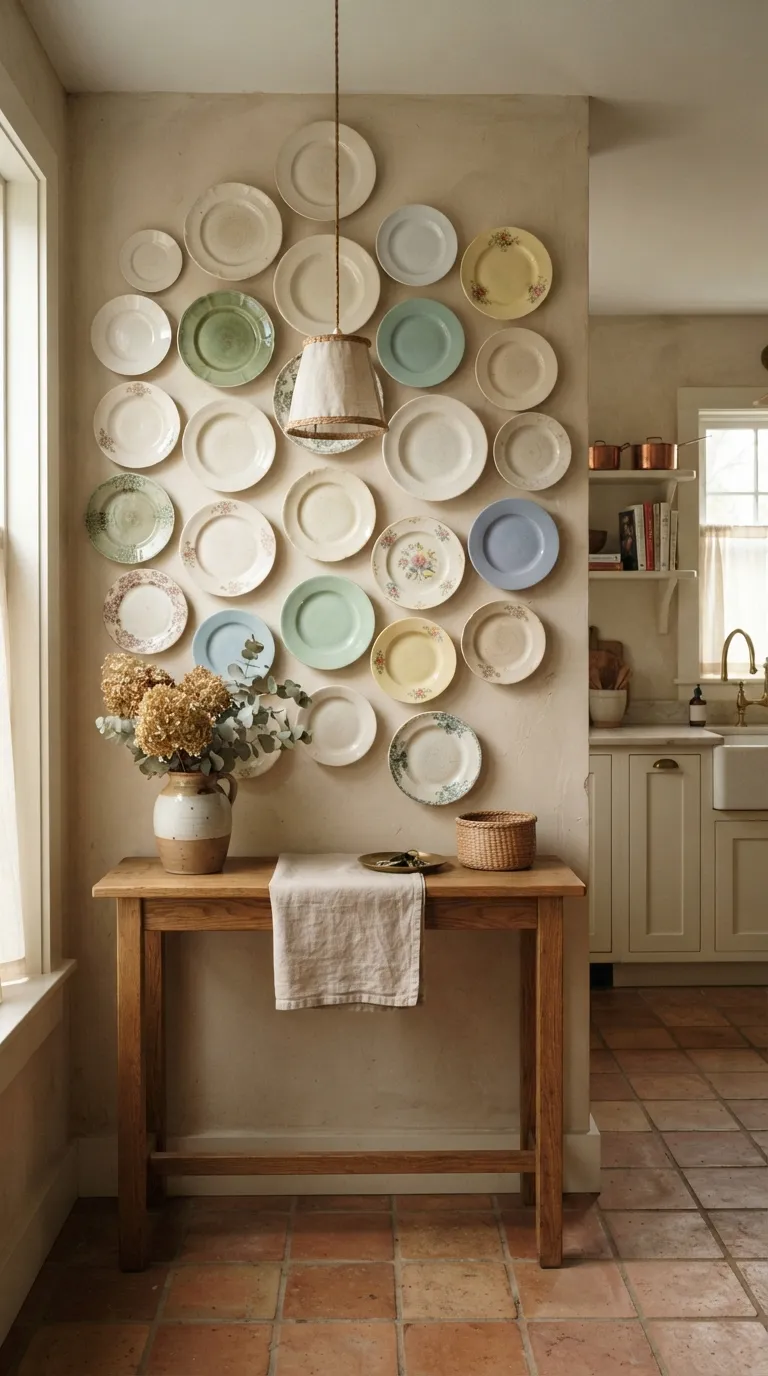 Grandma Core Kitchen A Vintage Plate Display Wall