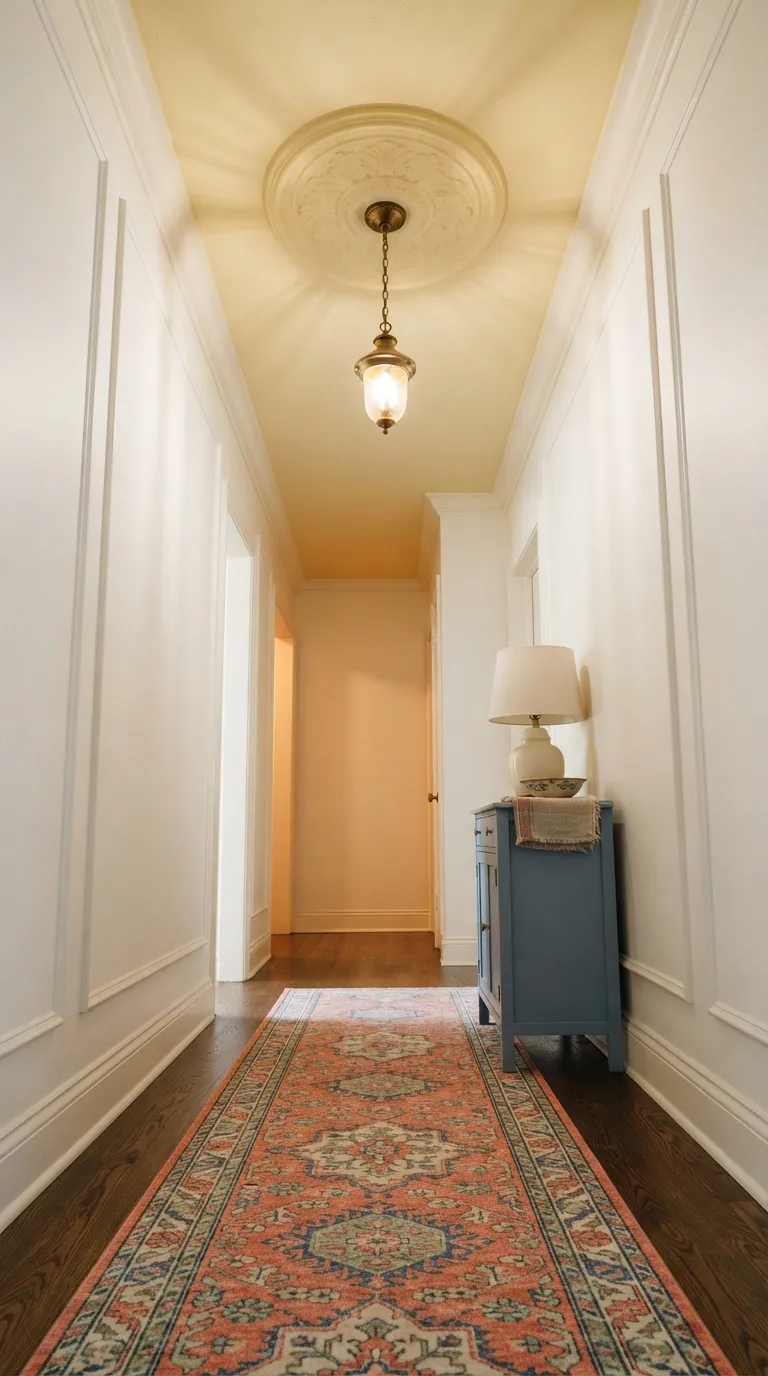 hallway lighting ideas for a cozy home Colorful Ceiling Medallion