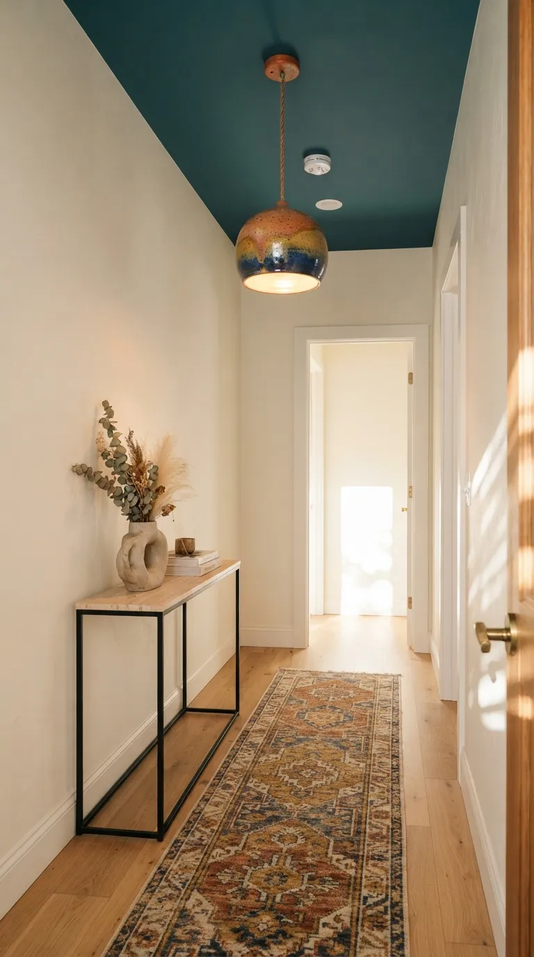 hallway lighting ideas for a cozy home Colorful Pendant Glow
