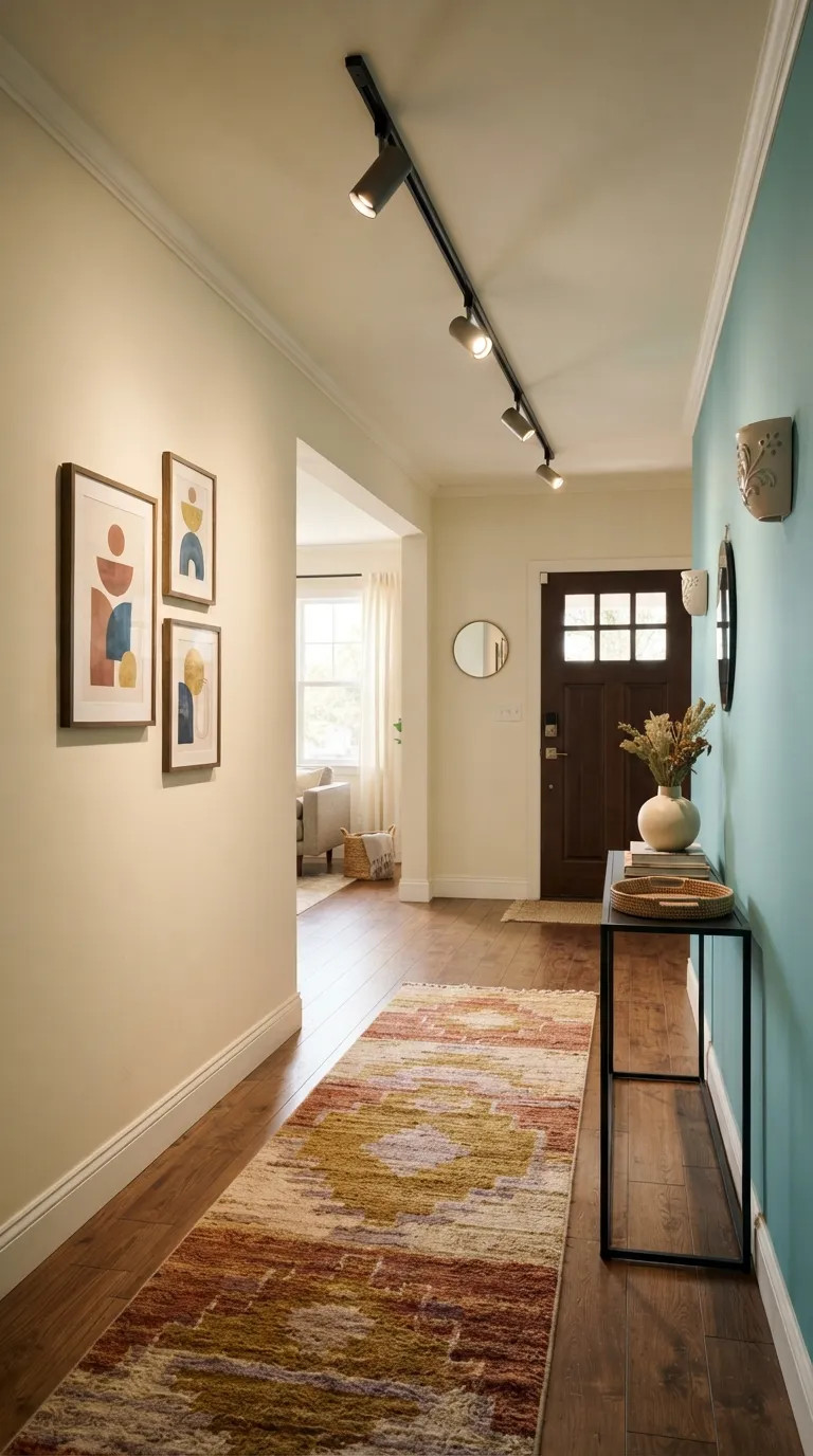 hallway lighting ideas for a cozy home Colorful Track Lighting