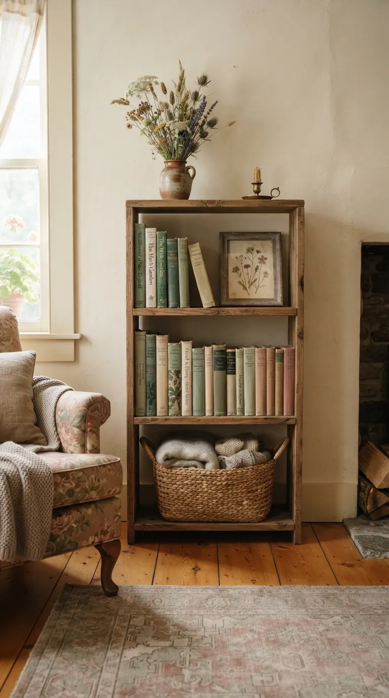 how to decorate your home in cottagecore style Display Vintage Books