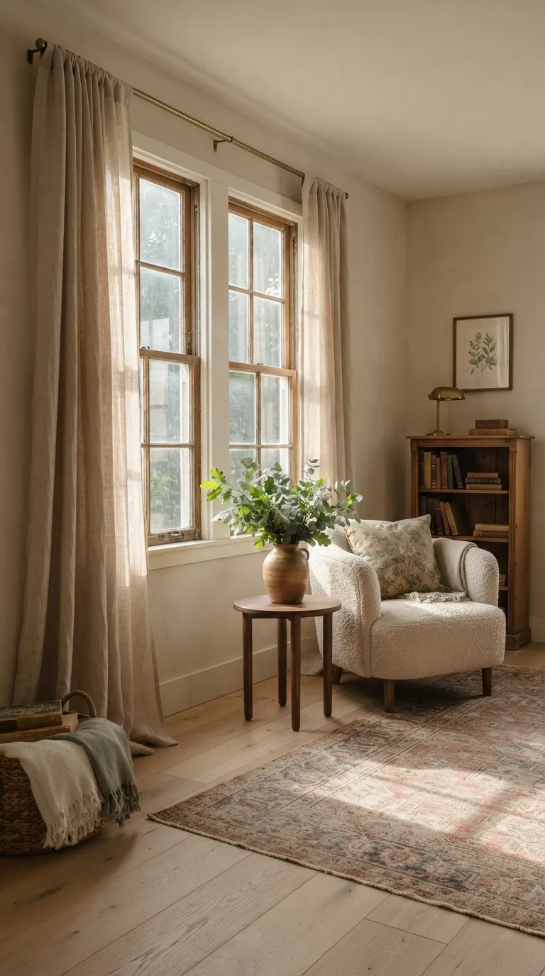 how to decorate your home in cottagecore style Dress Windows in Linen