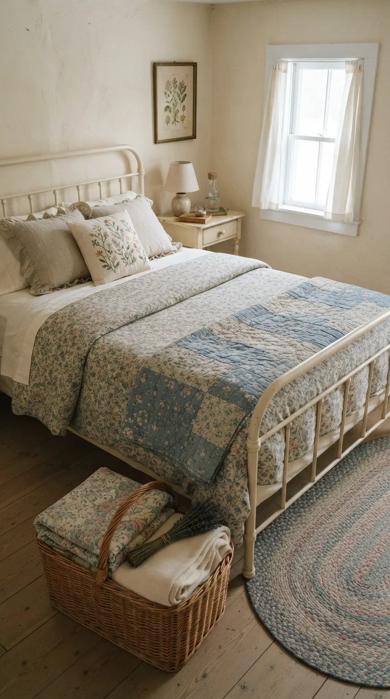 how to decorate your home in cottagecore style Layer Floral Fabrics
