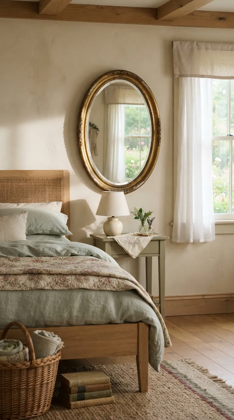 how to decorate your home in cottagecore style Layer Vintage Mirrors