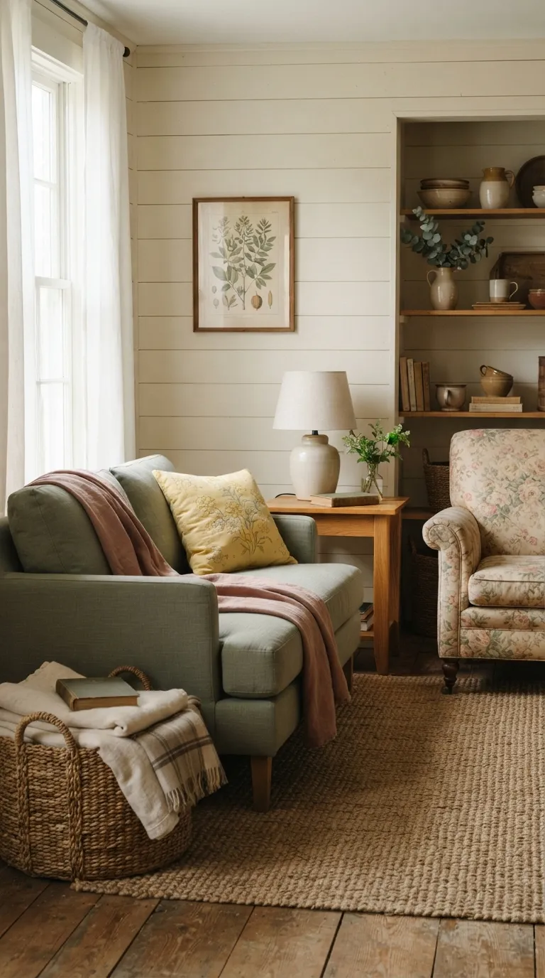 how to decorate your home in cottagecore style Start With Soft Natural Colors