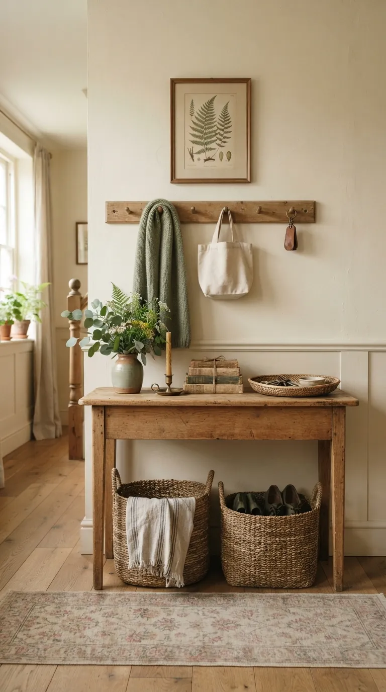 how to decorate your home in cottagecore style Style a Cozy Entryway