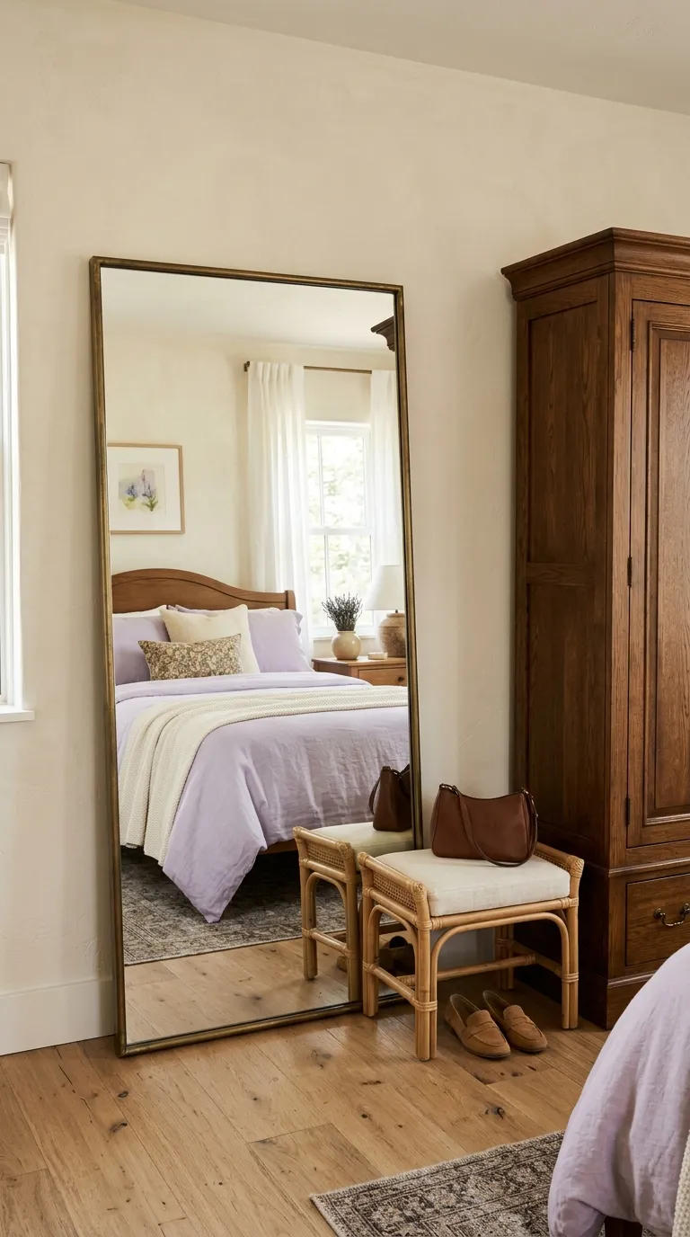 how to make a guest room feel like a hotel Convenient Mirror Placement