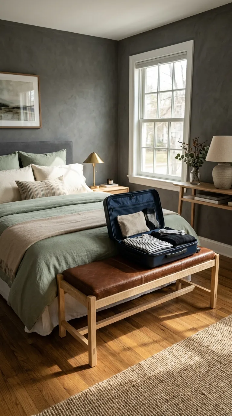 how to make a guest room feel like a hotel Dedicated Luggage Bench