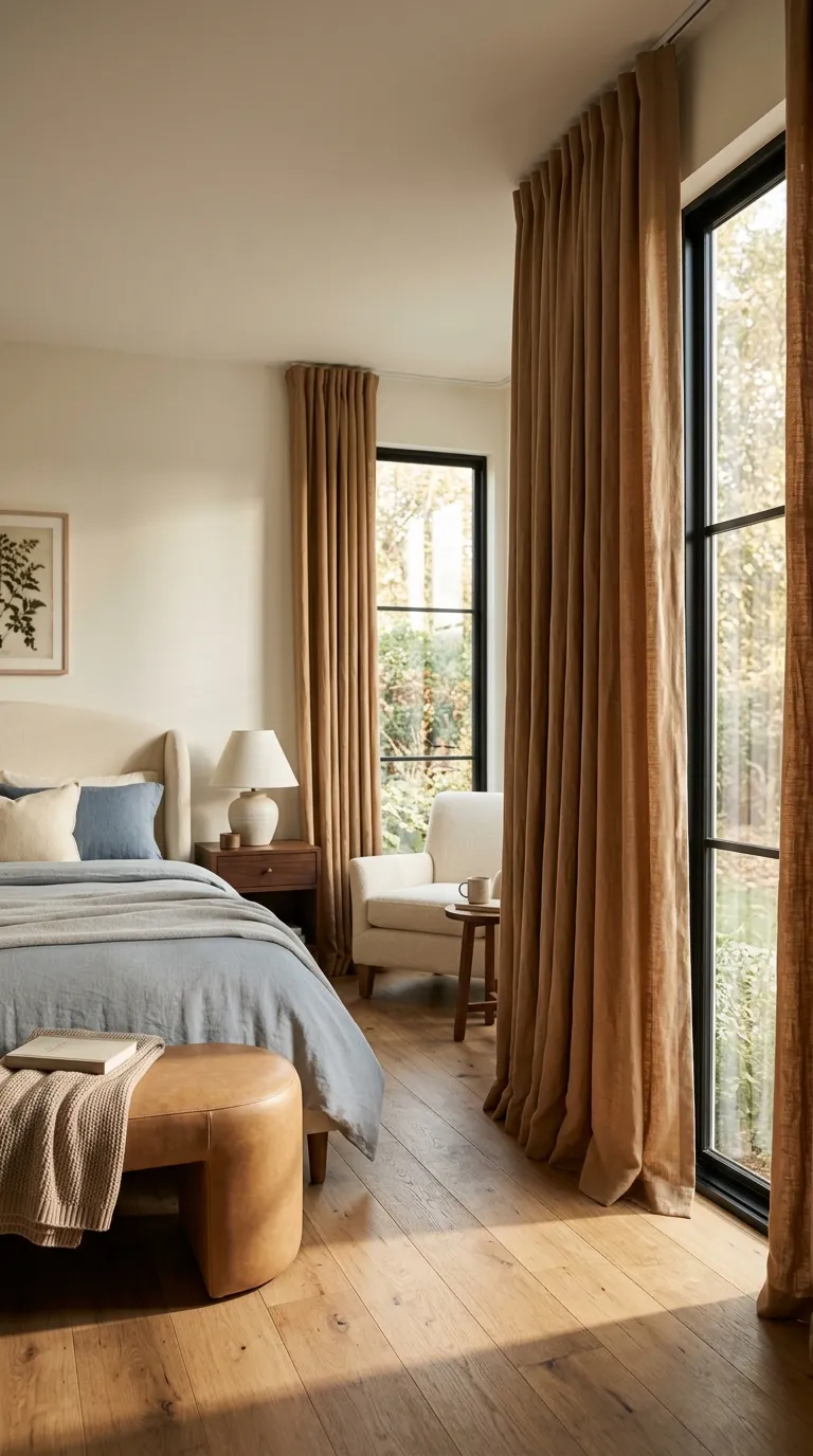 how to make a guest room feel like a hotel Full-Length Curtains