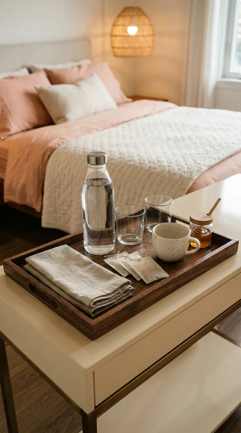 how to make a guest room feel like a hotel Mini Hospitality Tray