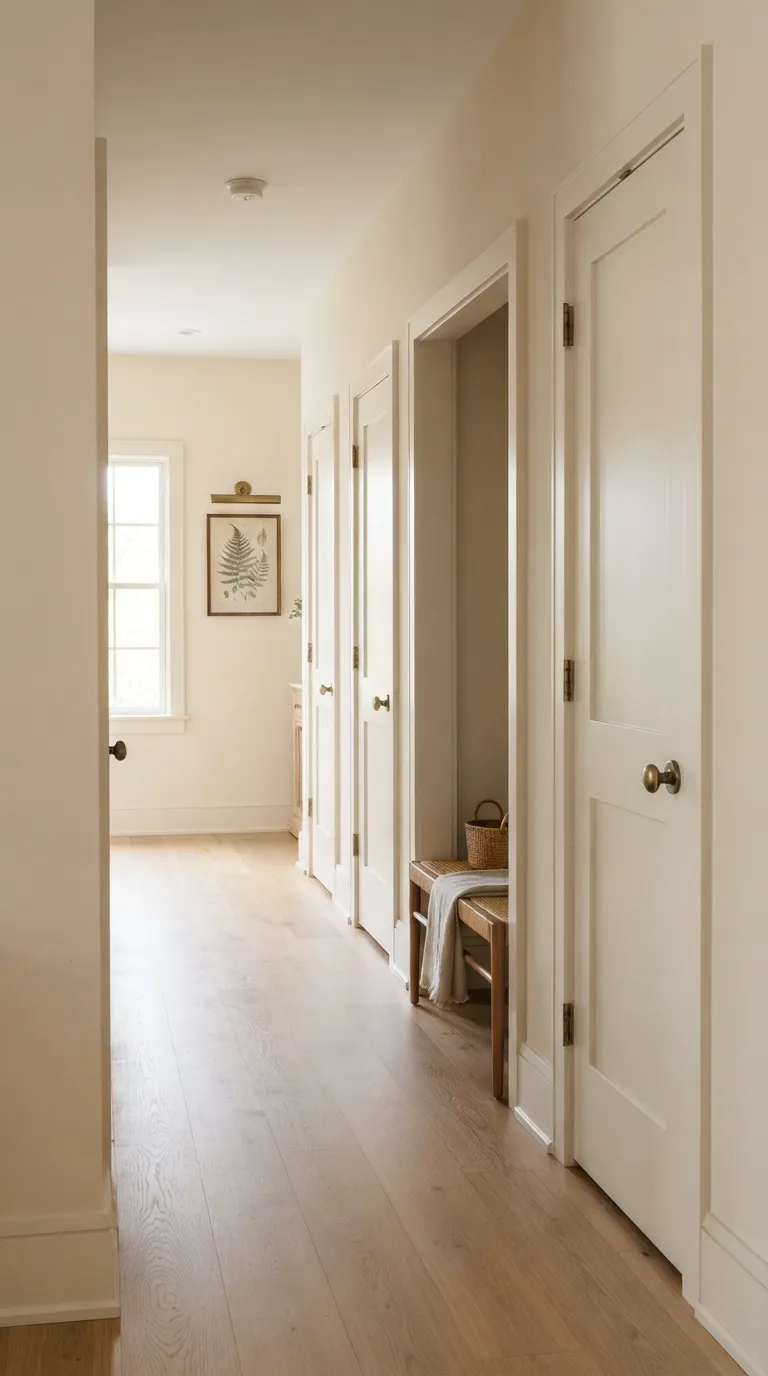 how to make a narrow hallway look wider Clear Door Trim