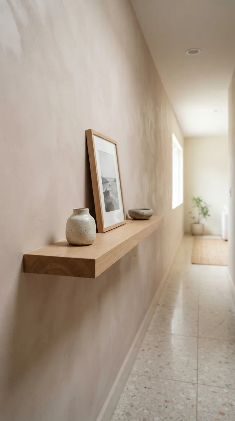 how to make a narrow hallway look wider Floating Shelves
