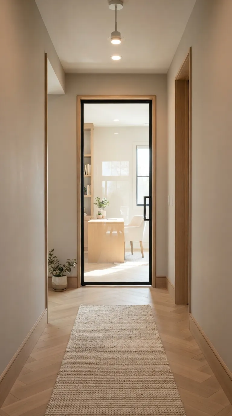 how to make a narrow hallway look wider Glass Doorways