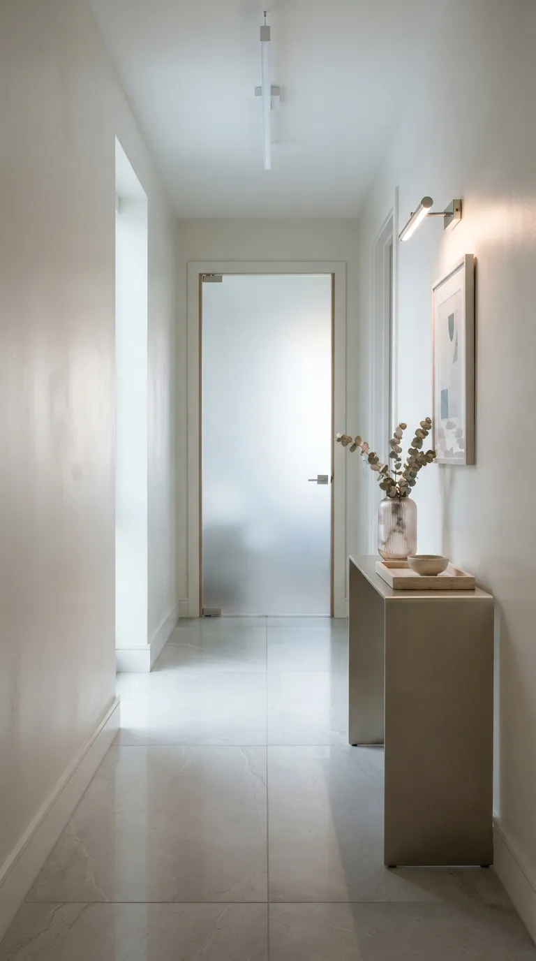 how to make a narrow hallway look wider Light Reflective Surfaces