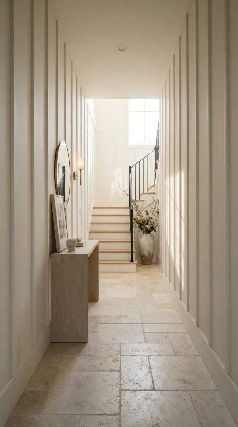 how to make a narrow hallway look wider Long Vertical Lines