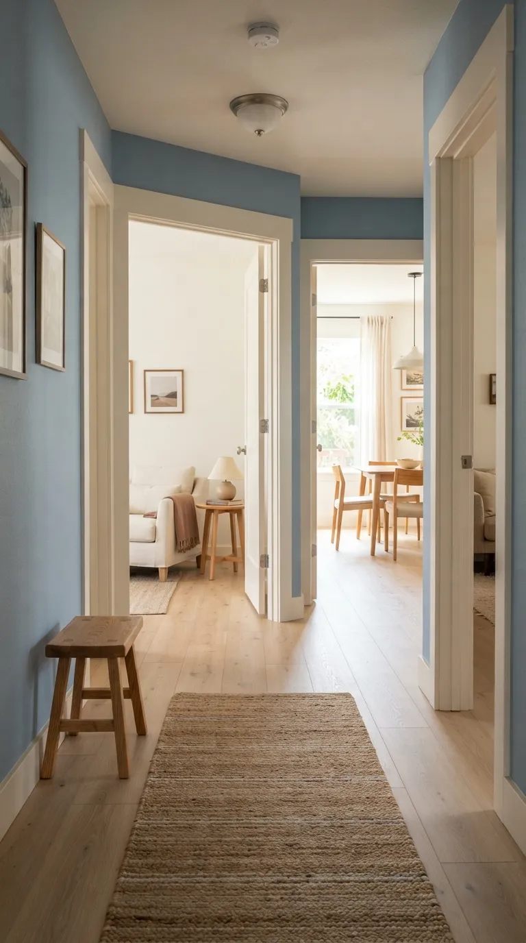 how to make a narrow hallway look wider Open Doorways