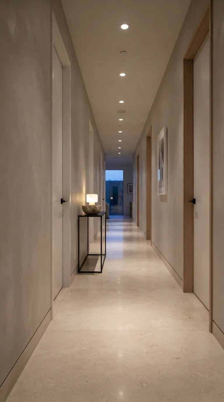 how to make a narrow hallway look wider Recessed Lighting