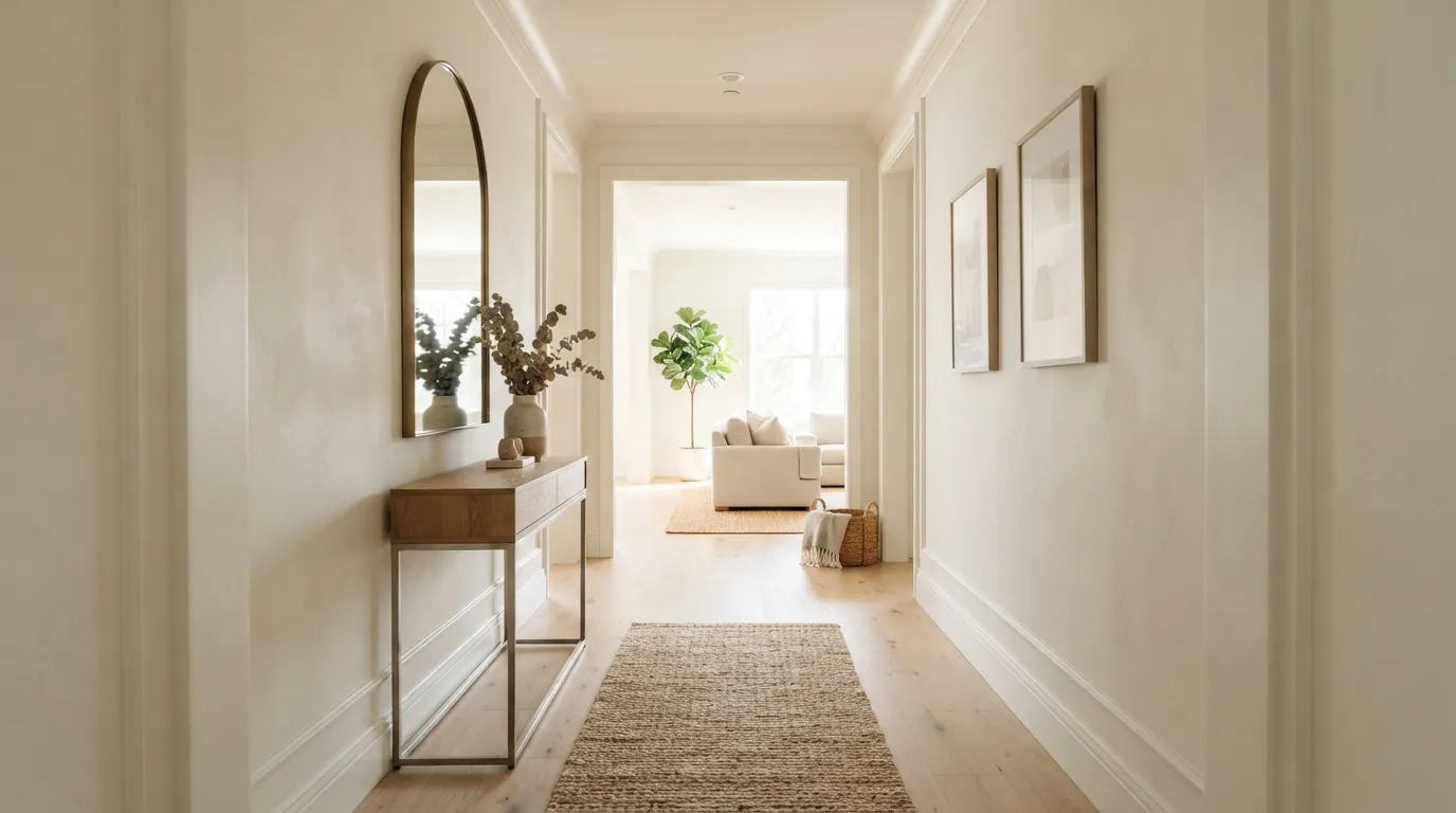 how to make a narrow hallway look wider