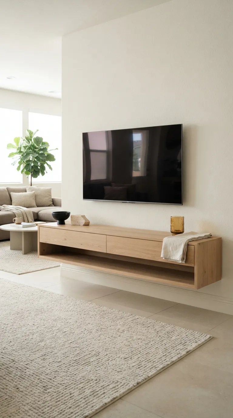 how to style a tv stand with decor Keep the Center Clear