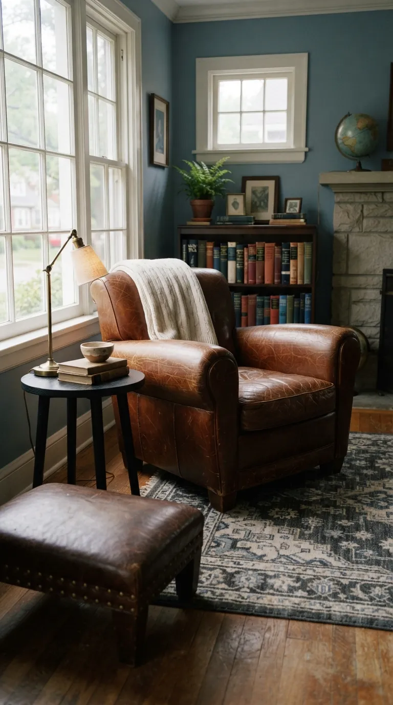 librarian home aesthetic Bring In Leather Details