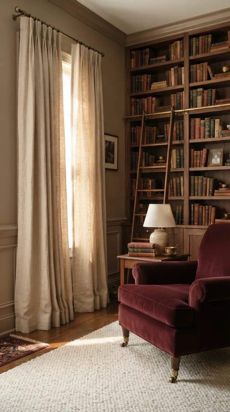 librarian home aesthetic Choose Pleated Curtains