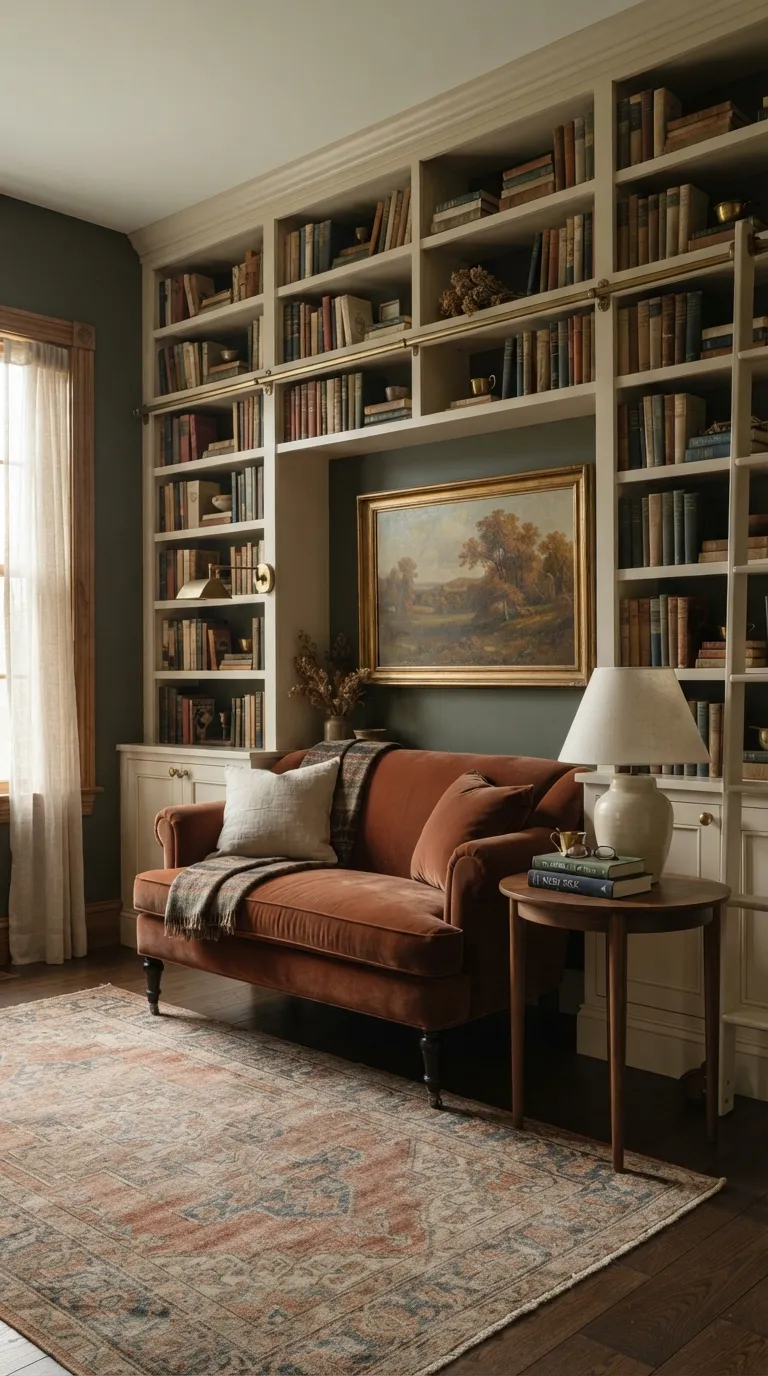 librarian home aesthetic Paint Walls In Moody Tones